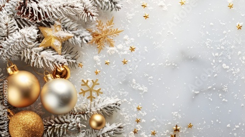 Festive Winter Ornaments and Twigs