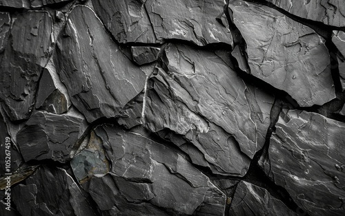 Cracked Black Surface Closeup Texture