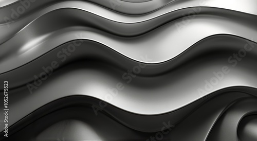 Abstract Black And White Wavy Surface Design