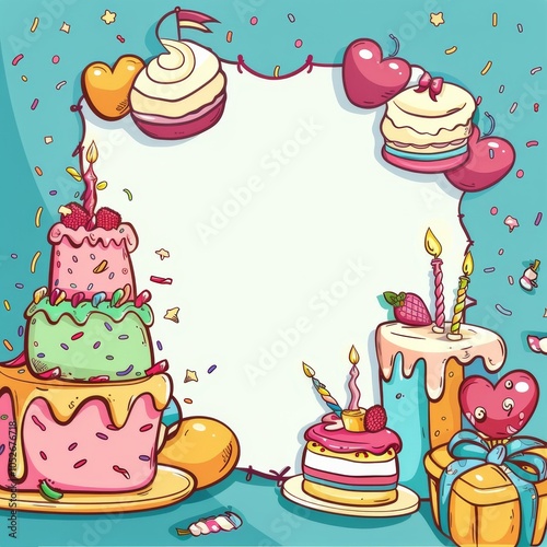 Birthday Party Balloons and Cakes