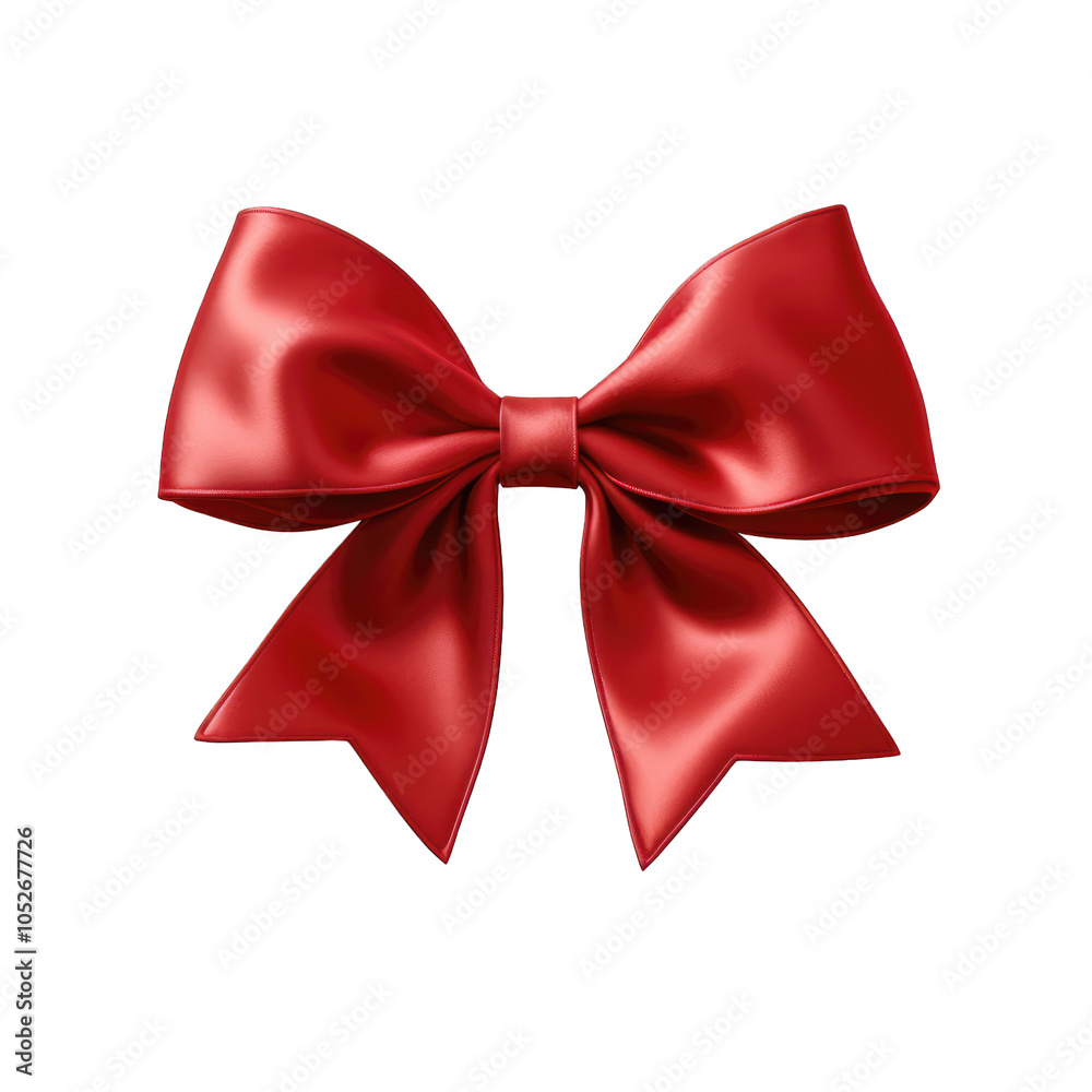 Naklejka premium A shiny red ribbon bow, often used for gift wrapping and decorat