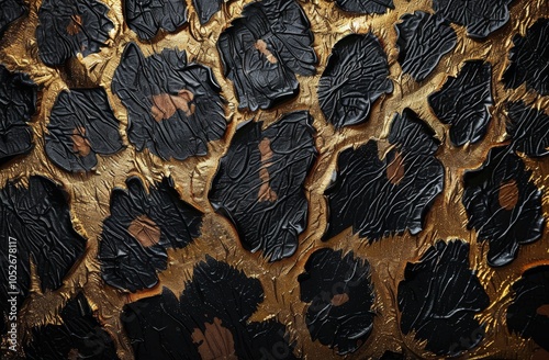 Close Up of Leopard Fur With Gold Glitter