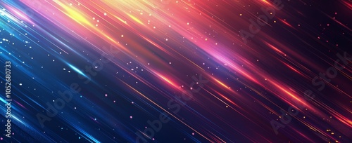 Abstract Diagonal Light Streaks on a Dark Blue Background