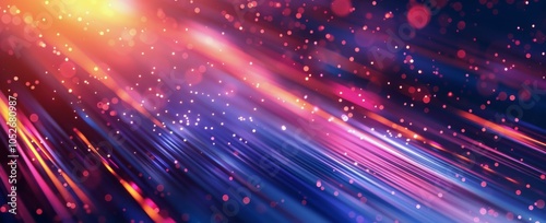 Abstract Diagonal Light Streaks on a Dark Blue Background