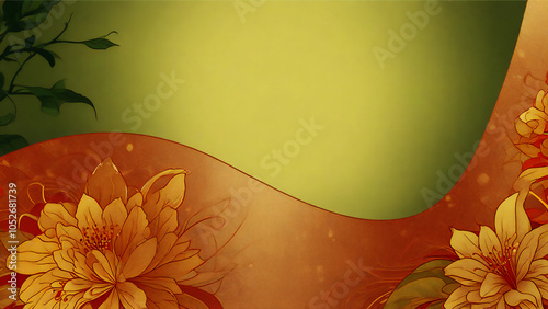 黄色い花と緑　AI画像　ジェネレーティブAI