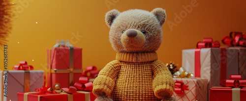 Bear Surrounded by Presents
