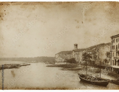 old vintage sepia retro travel landscape photo