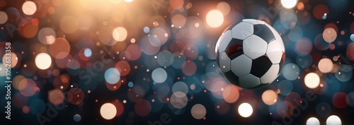 Soccer Ball On A Field At Night