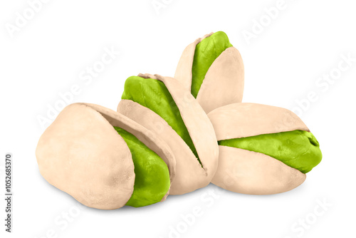 Wallpaper Mural Unshelled pistachios on white background. Tasty nut Torontodigital.ca