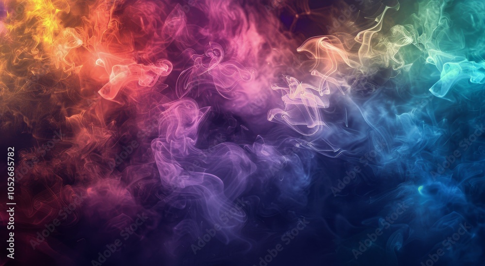Obraz premium Abstract Colorful Smoke Swirls In Dark Background