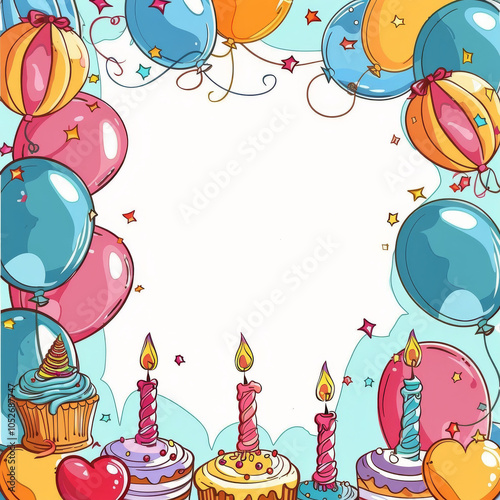 Birthday Party Balloons and Cakes