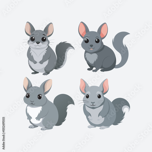 Baby Chinchilla vector art illustration.