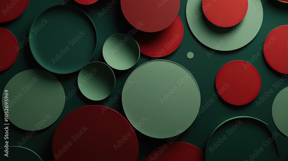 red and green abstract background with circles red and green abstract background with circles