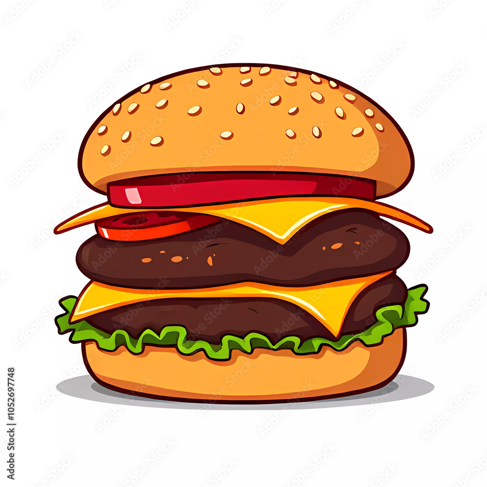 Saftiger Burger mit Käse, Tomate und frischem Salat
Saftiger Burger mit Käse, Tomate und frischem Salat