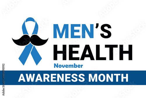 Men's Health Awareness Month poster, vector illustration