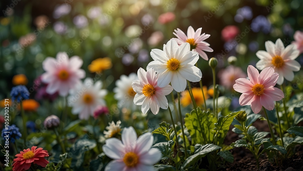 Fototapeta premium Flowers in a garden.