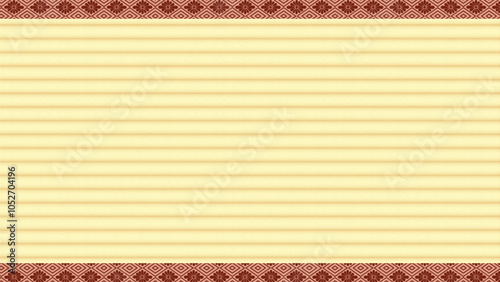 Japanese tatami mat with floral frame burgundy 