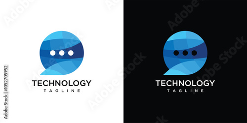 Chat bubble family people logo design template. People and chat bubble logo icon.