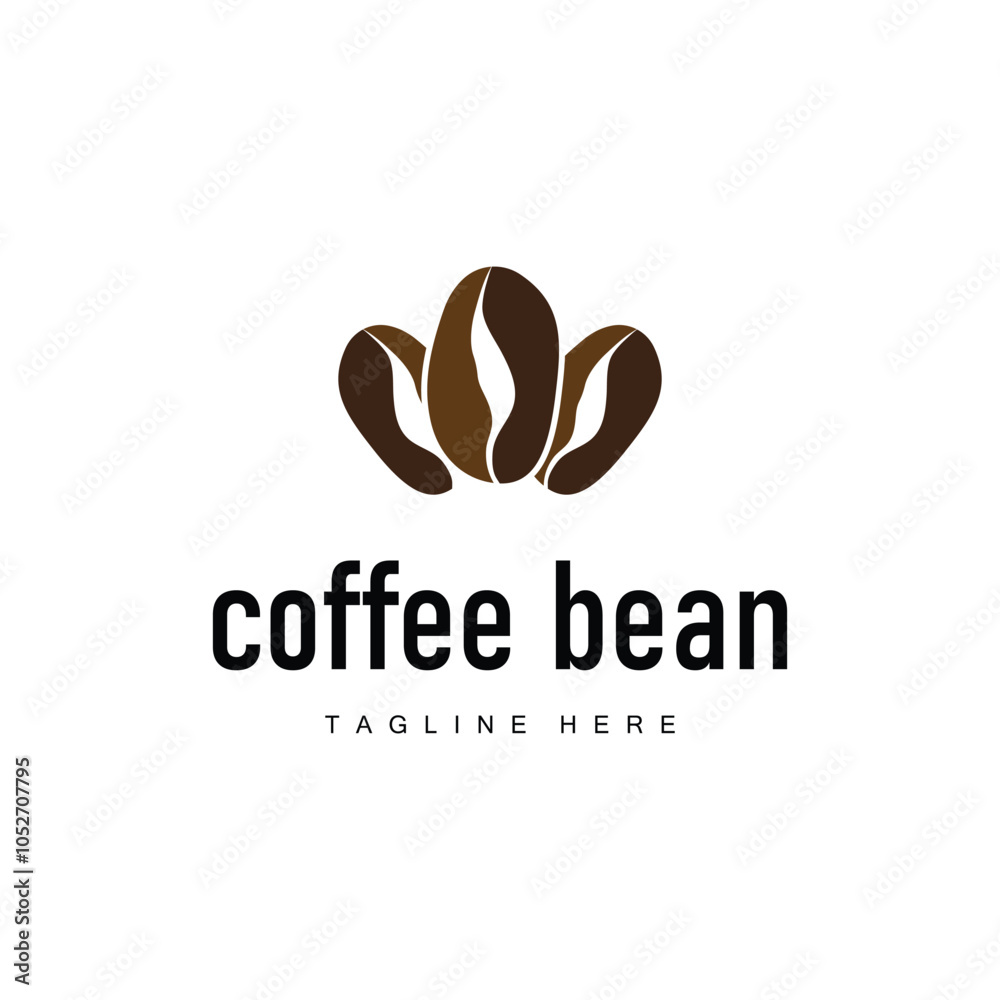 Obraz premium coffee bean logo silhouette design with simple concept coffee illustration template