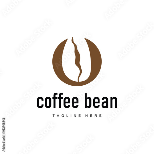 coffee bean logo silhouette design with simple concept coffee illustration template