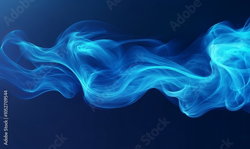 abstraction of blue smoke on a dark blue background