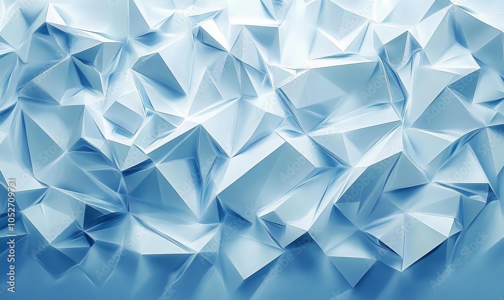 Abstract Background of triangular Patterns in sky blue Colors. Low Poly Wallpaper
