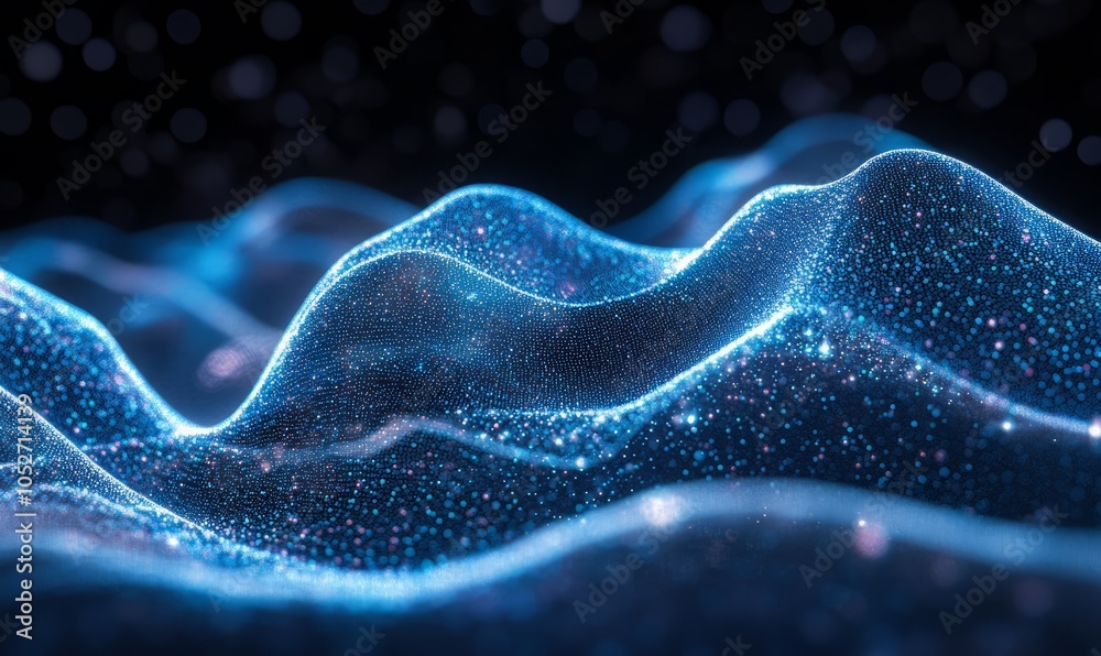 Blue digital sound waves Blue digital sound waves