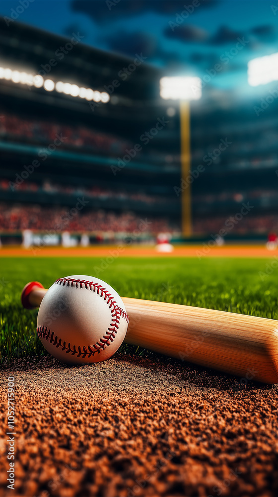 Vibrant Baseball Wallpaper with Dynamic Composition and Ample Copy Space Vibrant Baseball Wallpaper with Dynamic Composition and Ample Copy Space