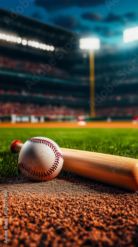 Wallpaper Mural Vibrant Baseball Wallpaper with Dynamic Composition and Ample Copy Space Torontodigital.ca