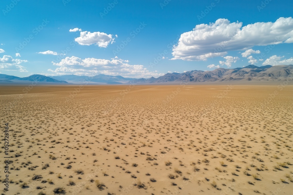 Expansive Nevada Desert Landscape under Clear Sky Expansive Nevada Desert Landscape under Clear Sky