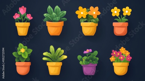 Colorful Flower and Plant Pots Collection