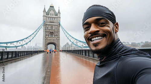 Male urban marathon runner
 photo