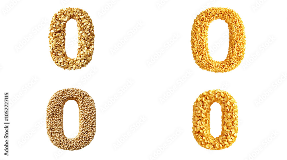 Sesame Seeds Forming the Number Zero Sesame Seeds Forming the Number Zero