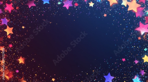 Colorful Starry Background with Space for Text