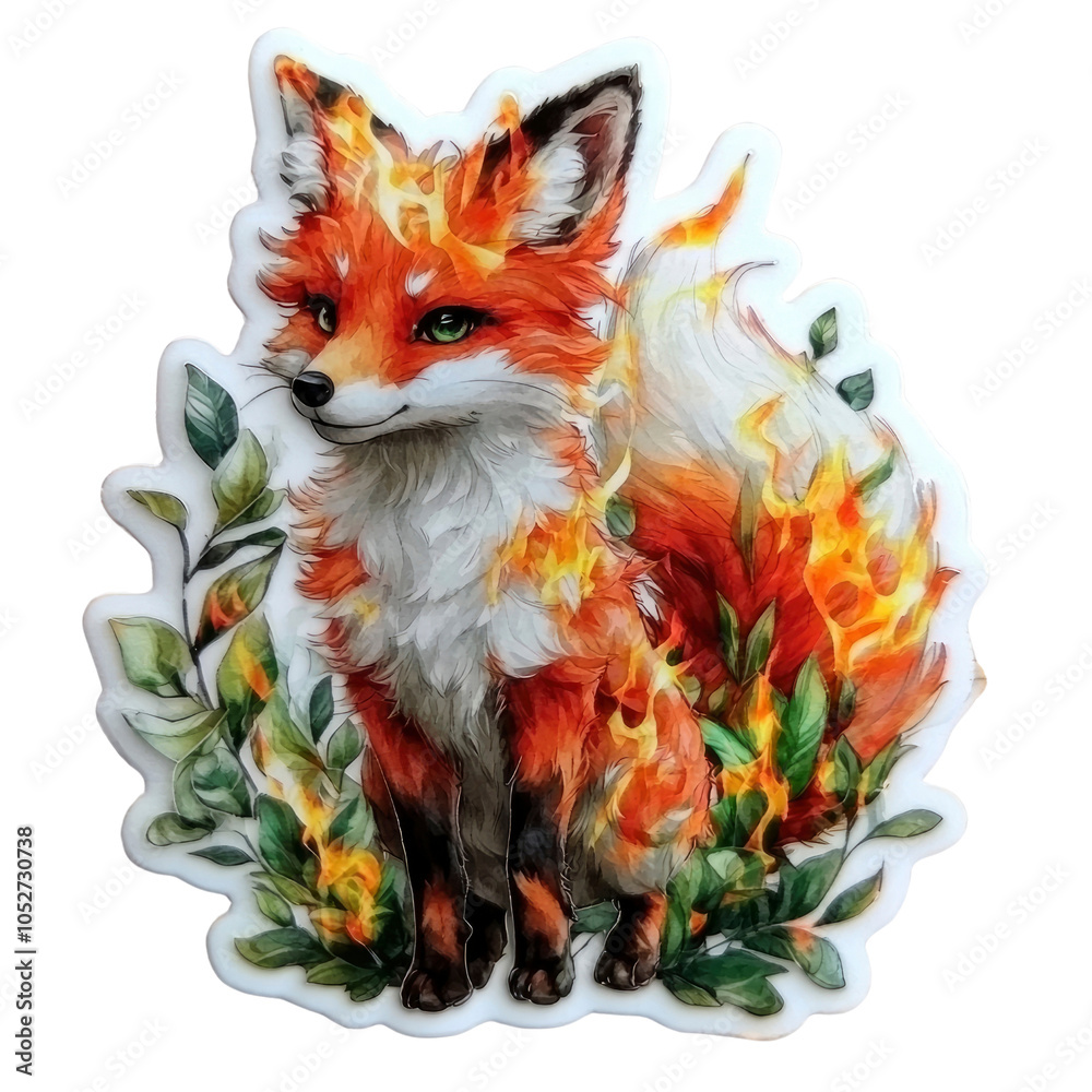 Obraz premium Fiery Fox Illustration