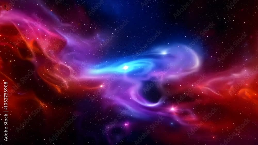 animation seamless looping 4K galaxy blue stars red backgroundvideo virtual background universe space night abstract star astronomy nebula cosmos dark sky light astrology glow black wallpaper celesti