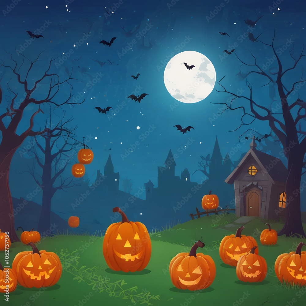 Fototapeta premium Halloween Digital Marketing Background