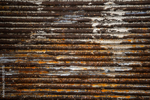Rusted corrugated metal backdrop 