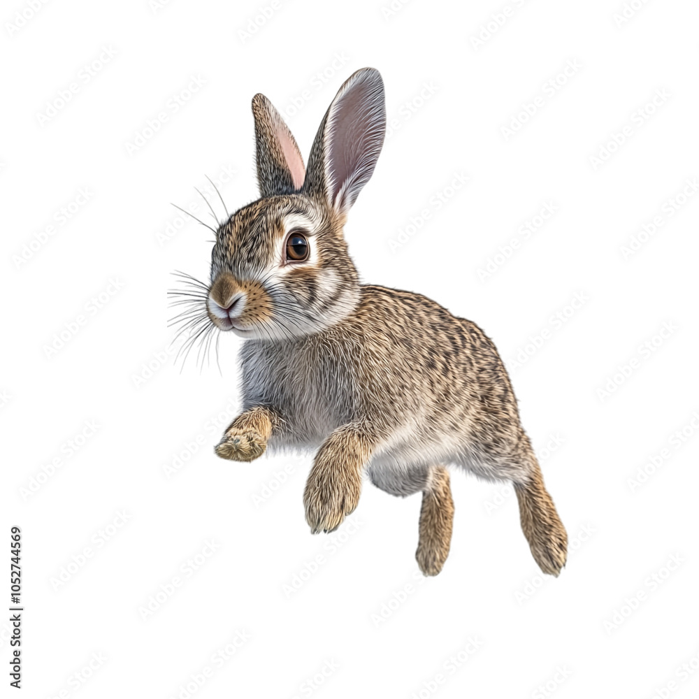 Fototapeta premium rabbit running on a transparent background