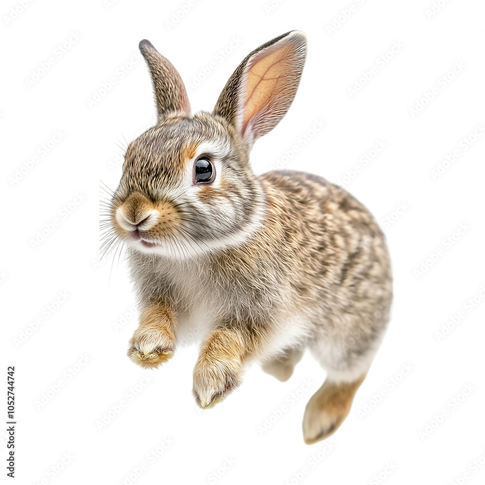 Fototapeta premium rabbit running on a transparent background
