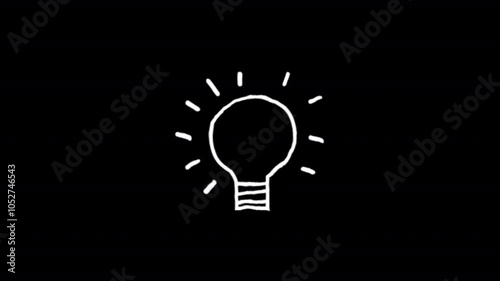 Light Bulb Doodle, Animation.Full HD 1920×1080. 05 Second Long. Alpha Transparent.
