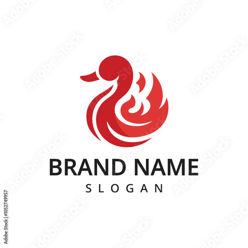 Spicy Duck logo design culinary label template idea