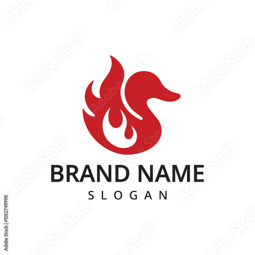 Spicy Duck logo design culinary label template idea