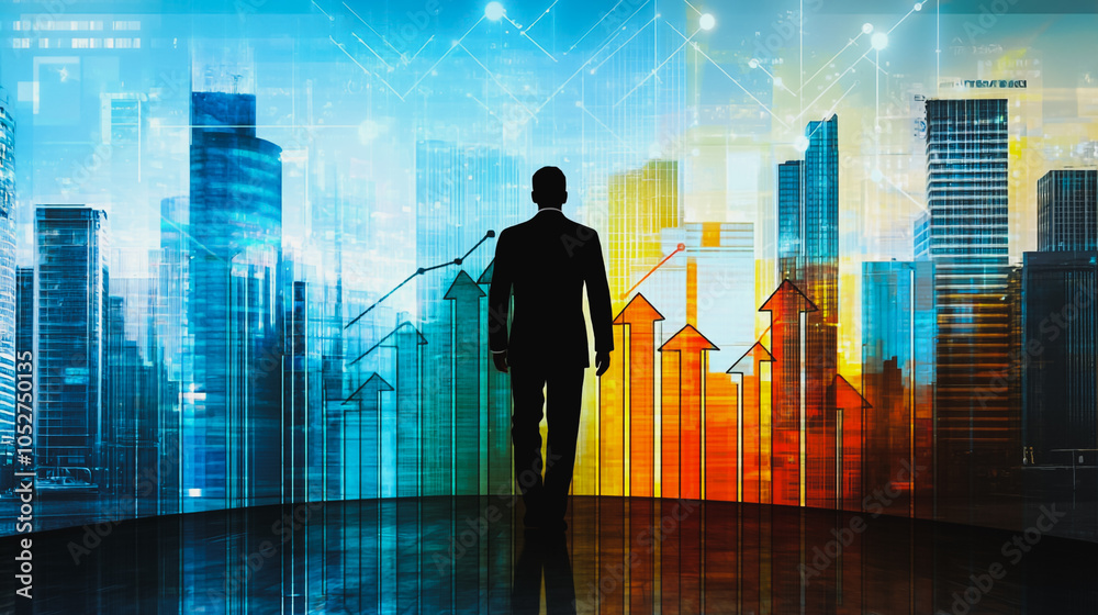 abstract business man stands on the peak of success amid tall, innovative Arrows point the way to success. and graphs with statistics to analyze business potential and predict future developments in
abstract business man stands on the peak of success amid tall, innovative Arrows point the way to success. and graphs with statistics to analyze business potential and predict future developments in