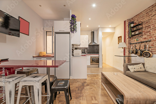 Bilde på lerret Mobile units that provide additional space for preparing food or storing utensils