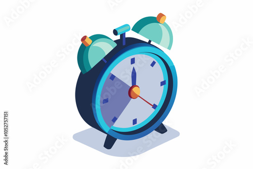 Beautiful alarm clock vector art illustration