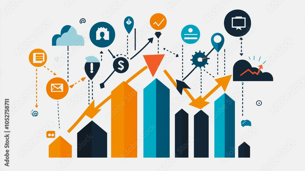 Obraz premium Abstract business Financial charts show a significant increase in profits in the stock market.This is driven by higher interest rates and continued growth. In the innovation world network of financial