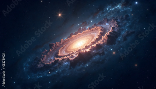 Stellar Nebula: A Glowing Centerpiece Amidst Stars
