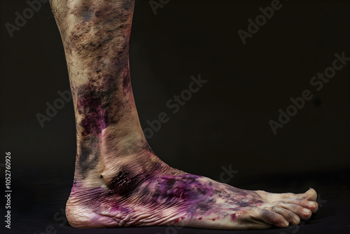 Visual Representation of Klippel-Trenaunay Syndrome Features on a Human Lower Limb photo