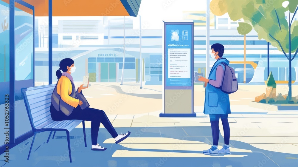 Obraz premium A WHO-led health awareness campaign poster displayed in a public area.